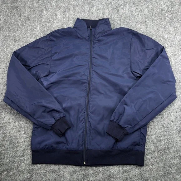 American Apparel Jacket Mens Medium Blue Windbreaker Full Zip Nylon USA LA Made - Picture 1 of 9